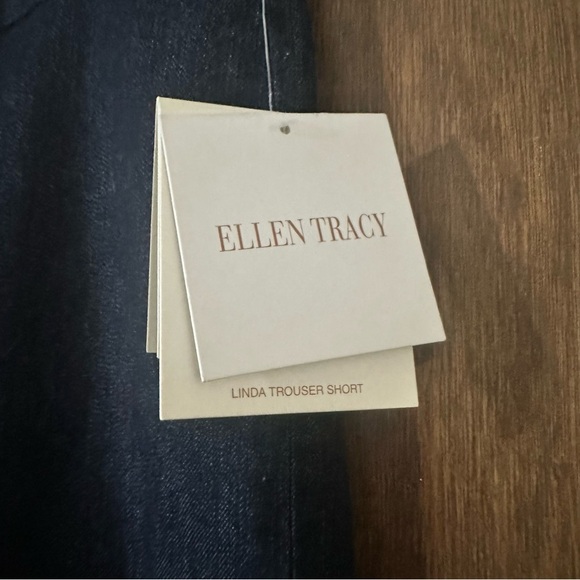 Ellen Tracy Women's Navy Indigo Denim Wide-Leg Linda Trouser Pants Sz 10 Short - Picture 7 of 12